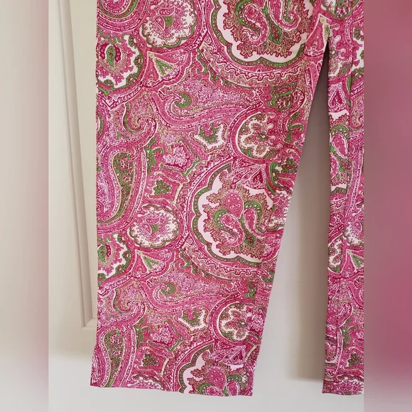 Talbots Preppy Paisley Cropped Pants - Picture 3 of 8